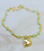 BEADED Prehnite Rosary Bracelet