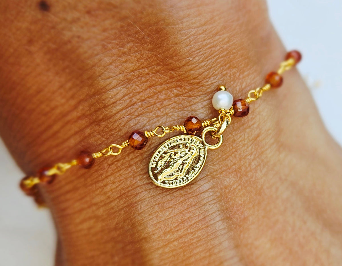 BEADED Rosary Bracelet